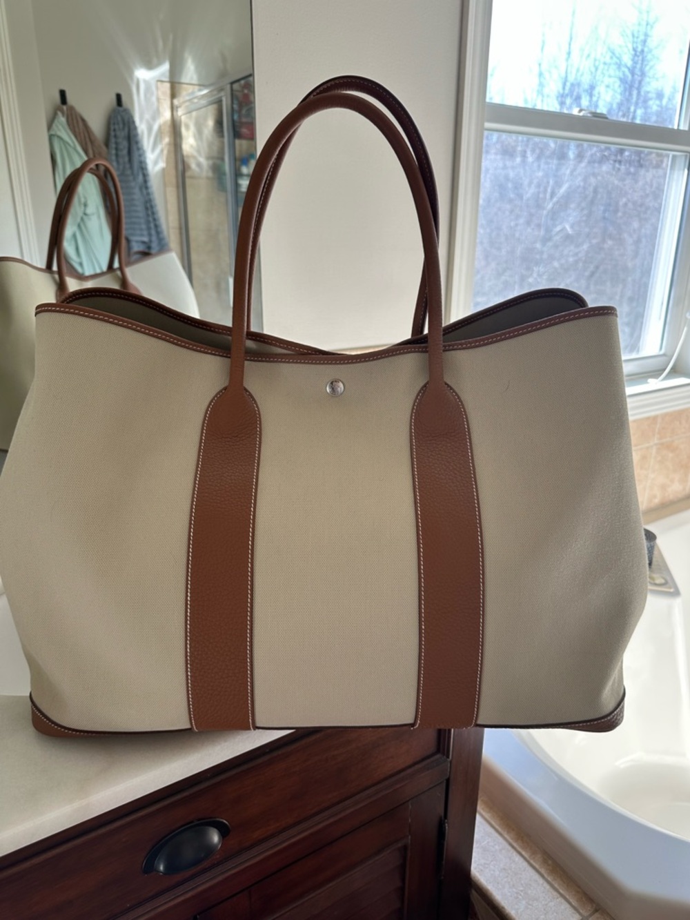 Hermes Garden Party Voyage 49 - Toile & Gold Negonda Palladium Hardware